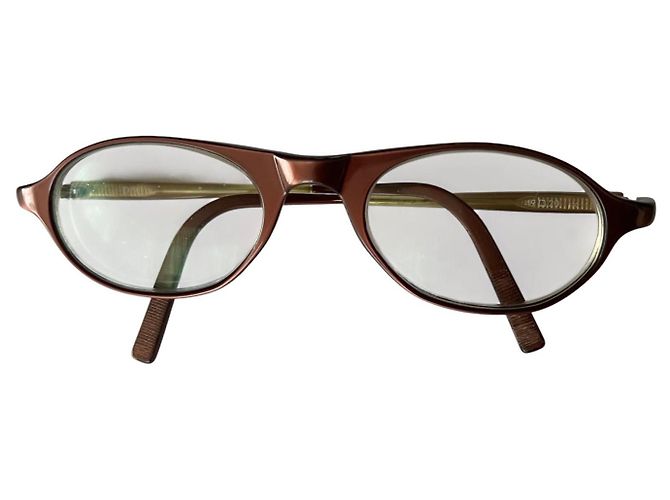 D&G Brown Plastic Frame Eyeglasses Khaki Copper