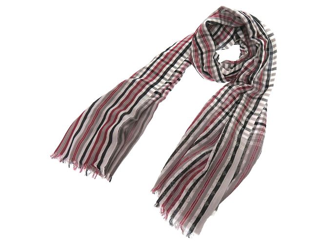 Estola Louis Vuitton Madras Check Monogram Castaño Negro Roja