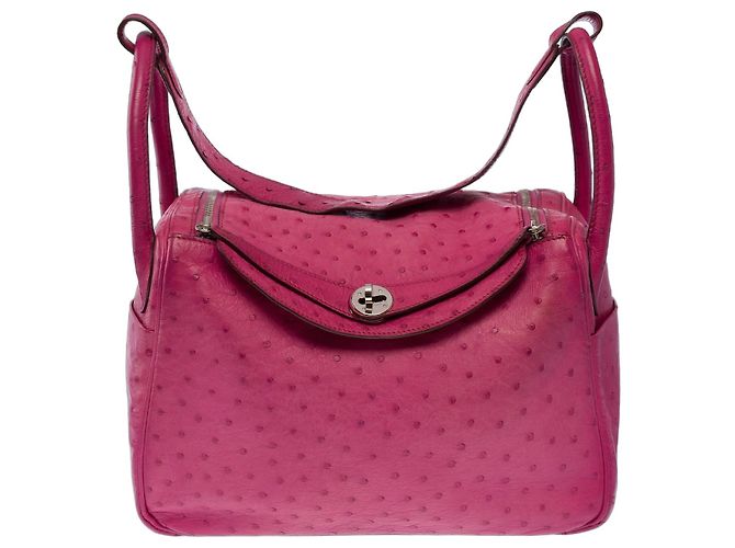 Hermès Bolsa HERMES Lindy em Couros Exóticos Rosa - 103503