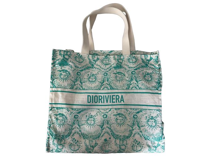 Mala Dioriviera Christian Dior Branco Verde