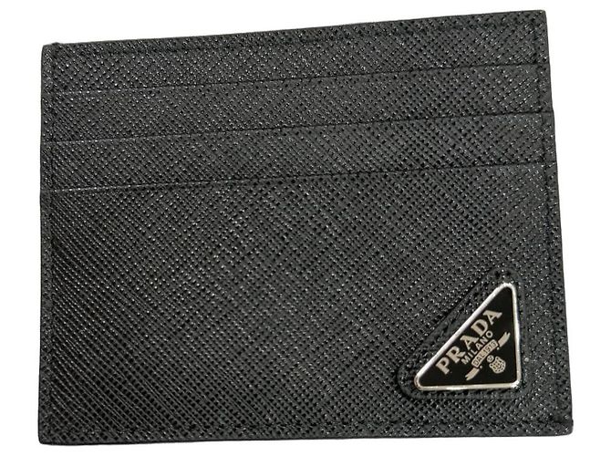 Tarjetero Prada en piel negra Negro