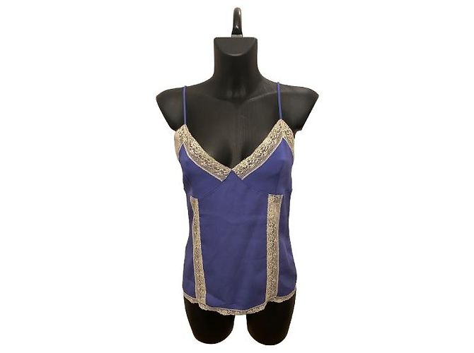 Dolce & Gabbana Top in pizzo bianco e lavanda Dolce&Gabbana