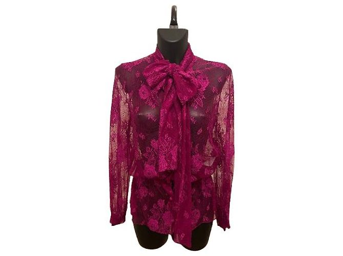 Everyday Camicetta in pizzo fucsia con lavallière Balenciaga (Prefall2019)