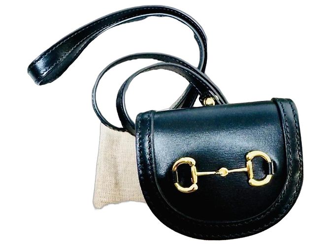Gucci Mini Borsa Horsebit in Pelle Nera Nero