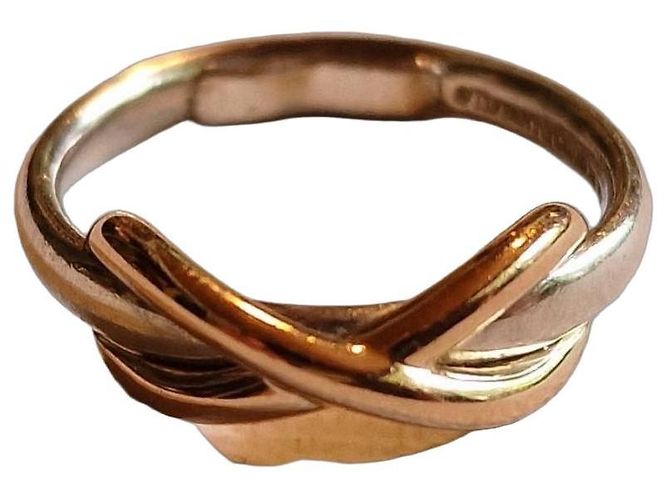 Anello Tiffany & Co. Infinity in argento sterling 925 e oro giallo 750/000 Silver hardware Gold hardware