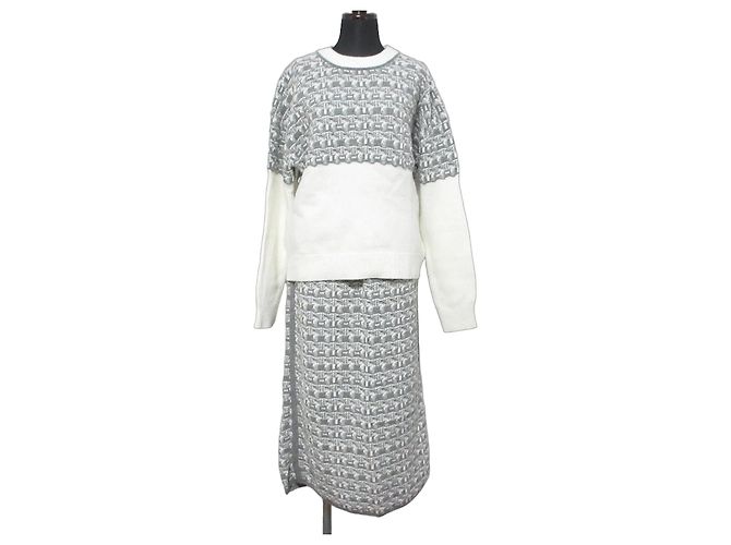 Autre Marque Set Up Jacquard Knit 2way INDIVI Bianco sporco