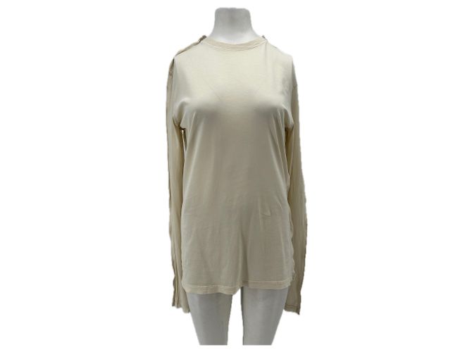 Autre Marque Camiseta de manga larga crema Blanco