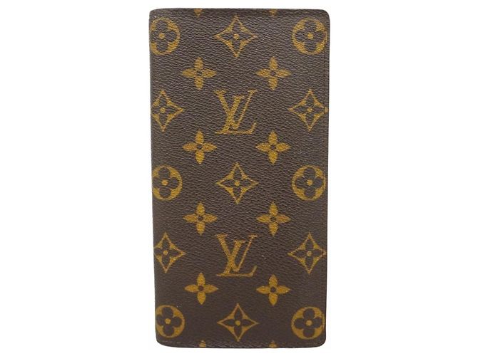 Louis Vuitton Monogram Portefeuille Brazza Long Wallet Brown