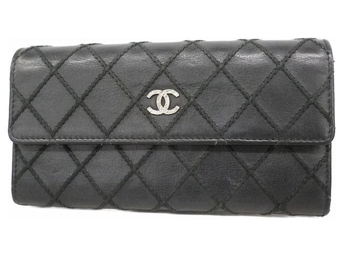Chanel Boy Long Wallet Black