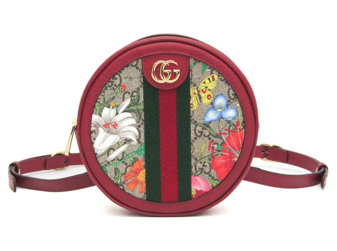 Gucci Ophidia GG Flora Rucksack Rot Beige