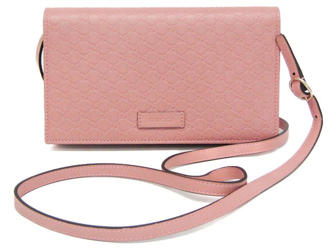 Cartera de hombro/cadena de cuero MicroGuccissima para mujer Gucci Rosa