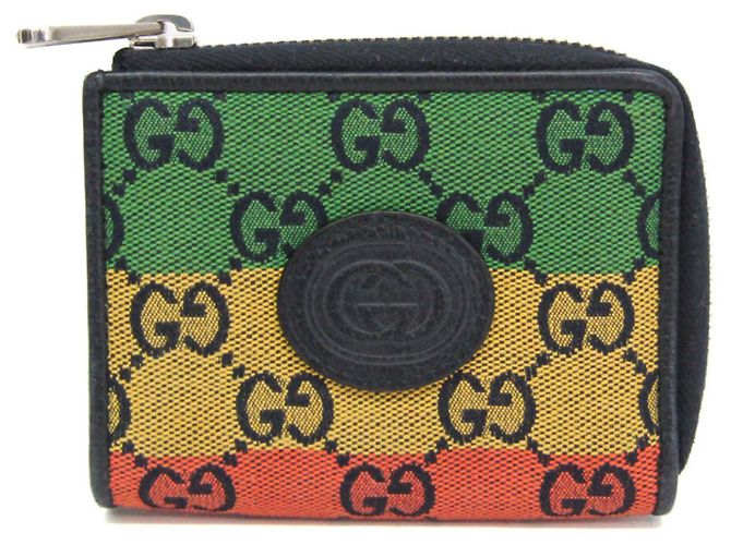 Cartera compacta Interlocking G Gucci Multicolor Azul marino 