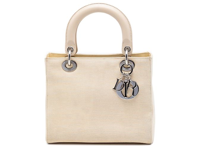 Lady Dior en toile marron taille Medium de Dior Beige