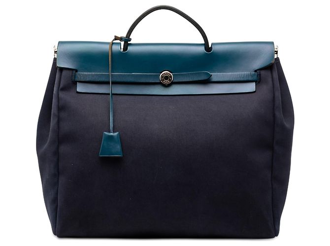 Hermès Blue Toile Herbag GM