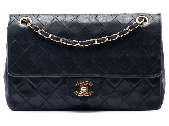 Chanel Black Medium Classic Lambskin Double Flap Noir