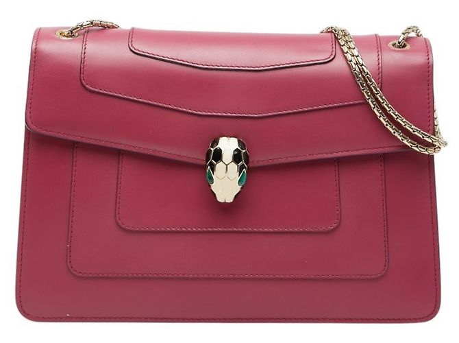 Bulgari Bolsa de ombro com alça de corrente Serpenti Forever da Bvlgari Rosa