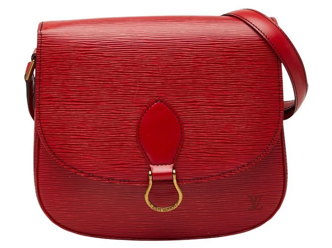 Bolso Bandolera Louis Vuitton Epi Saint Cloud Roja