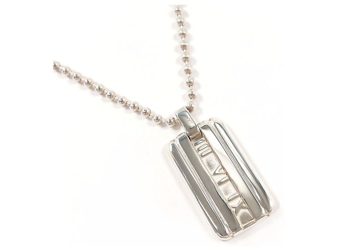 Tiffany & Co Collar de cadena Atlas Plate de Tiffany Plata