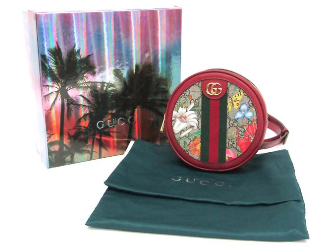 Gucci Ophidia Round Backpack Flora GG Coated Canvas Mini Multiple colors