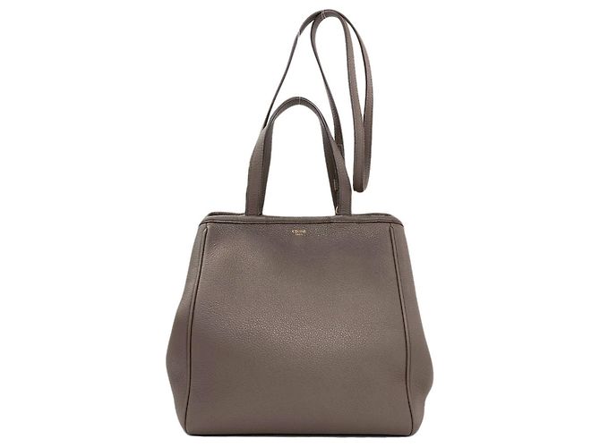 Céline Celine Small Fold Cabas 2-Way Tote Bag Beige