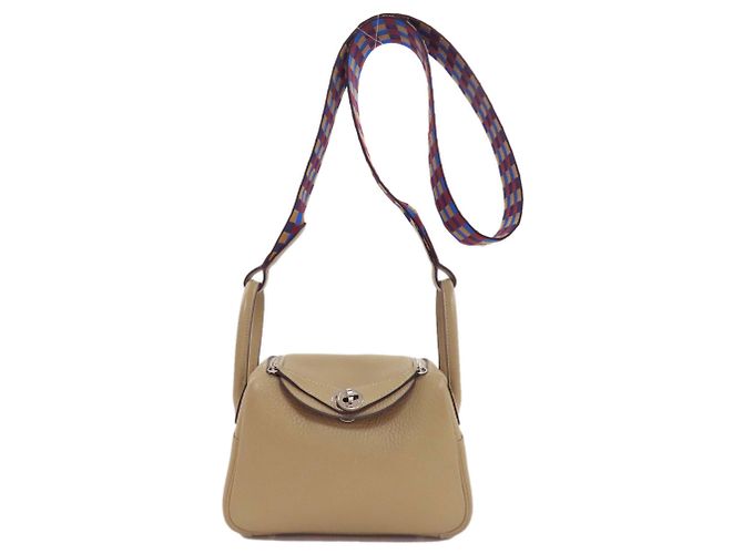 Hermès Borsa Hermes Lindy Mini Verso Maxi Cadreille Beige