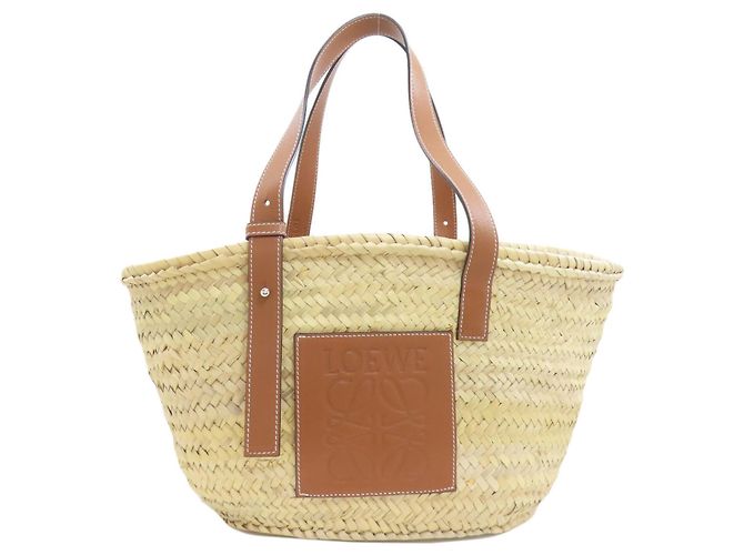 Loewe Raphia-Basket-Tote-Bag Beige