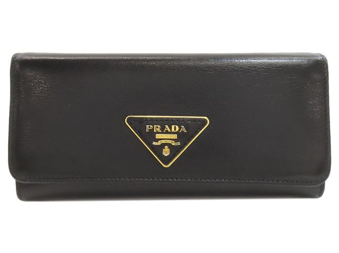 Prada Calfskin Long Wallet Black
