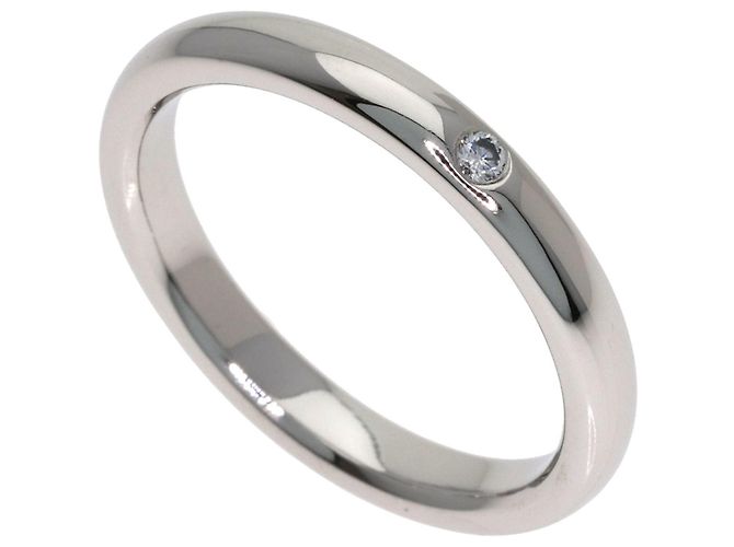 Tiffany & Co. Platin-Ring mit geschwungener Diamantfassung