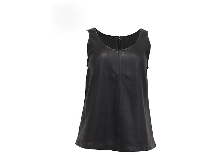 Camicetta senza maniche Marc by Marc Jacobs in pelle nera Nero