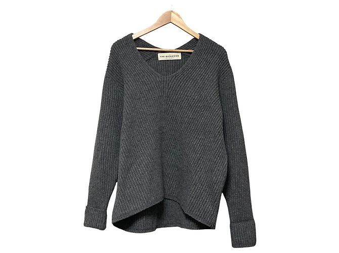Autre Marque THE SHINZONE VOLUME V-AUSSCHNITT Wollstrickpullover Braun