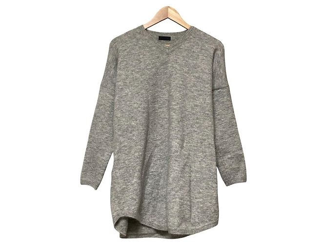 Autre Marque G.V.G.V. Mohair-Mischung Strickpullover Braun Grau
