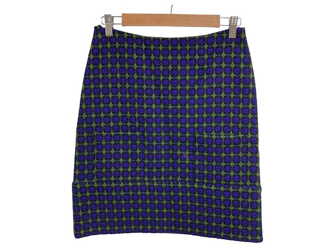 Falda de tweed Marni Azul Verde
