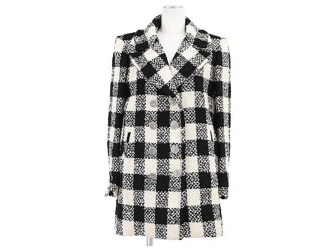 Timeless Casaco Chanel P54393 de lã e seda tweed Branco