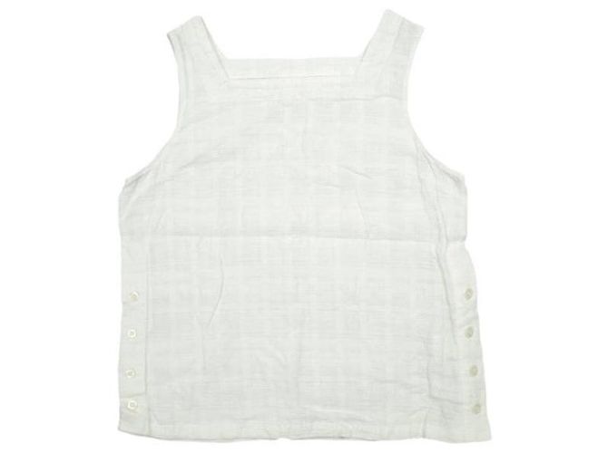 Autre Marque Ärmelloses FWK by ENGINEERED GARMENTS Oberteil aus Baumwollgaze Weiß