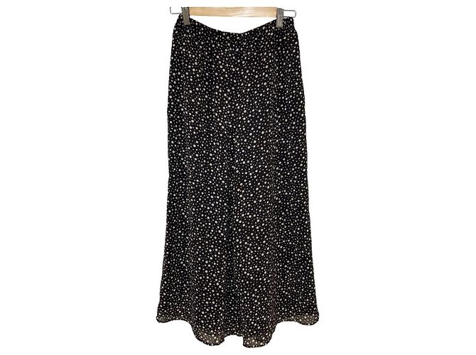 Calça larga fluida de chiffon estampado Theory B GZ Chiffon PULL ON Marrom