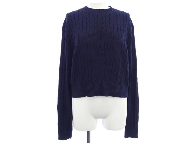 Prada Strickoberteil Blau Marineblau