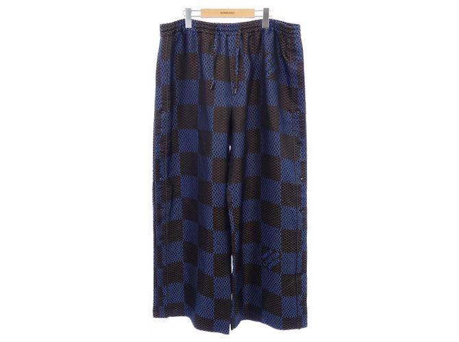 Louis Vuitton Damier Seidenhose Braun Schwarz Blau