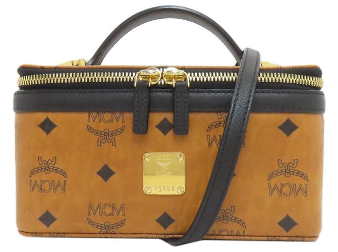 Borsa a mano MCM Logo marrone PVC