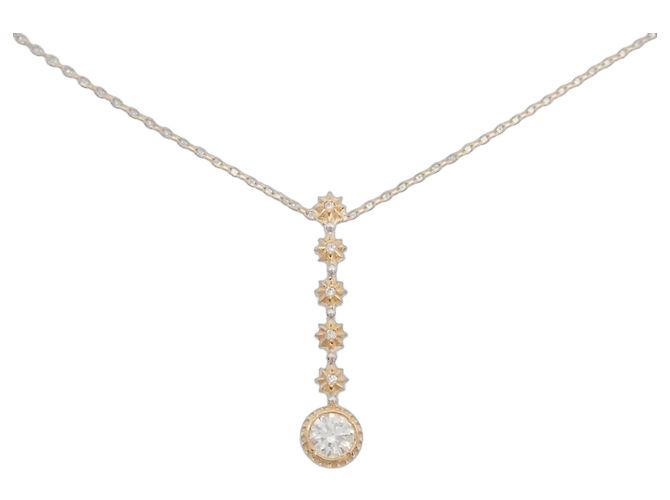 Autre Marque Colar de ouro rosa e ouro branco com diamantes Au750