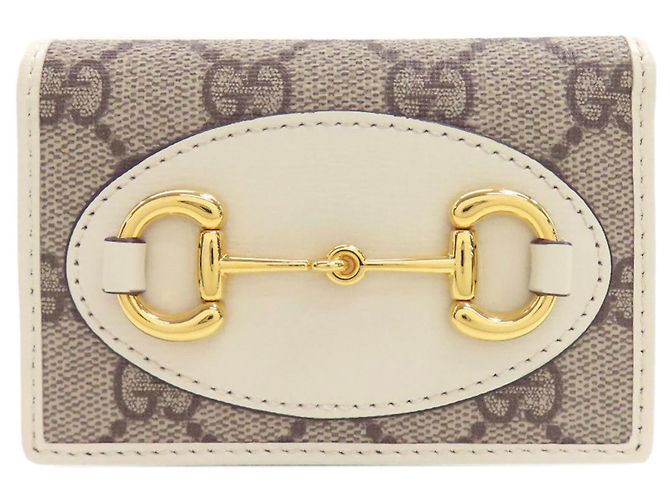 Portafoglio Bi-fold Gucci marrone e bianco