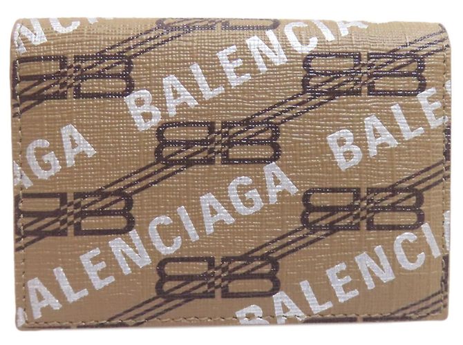 Balenciaga Mini Bi-fold Ledergeldbörse Braun