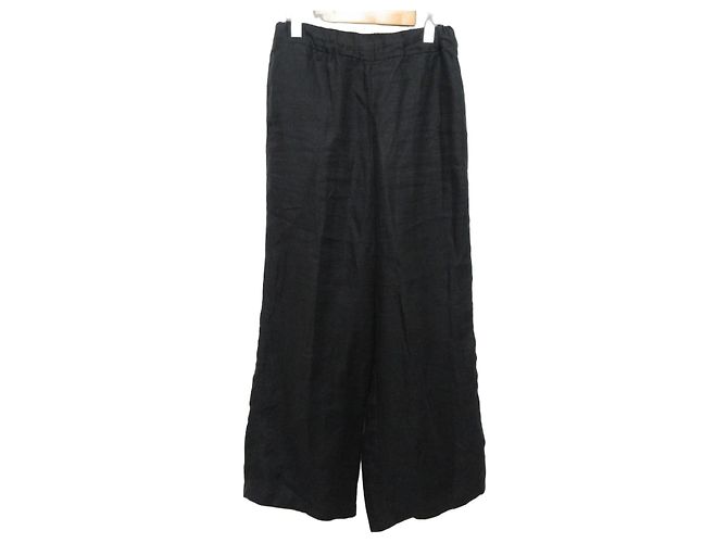 Autre Marque Calça larga Handsome Linen Deuxieme Classe Preto