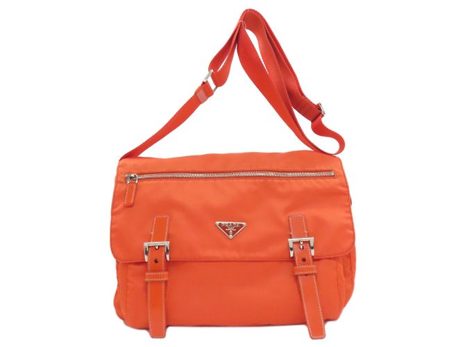 Borsa a tracolla Prada Logo in nylon arancione