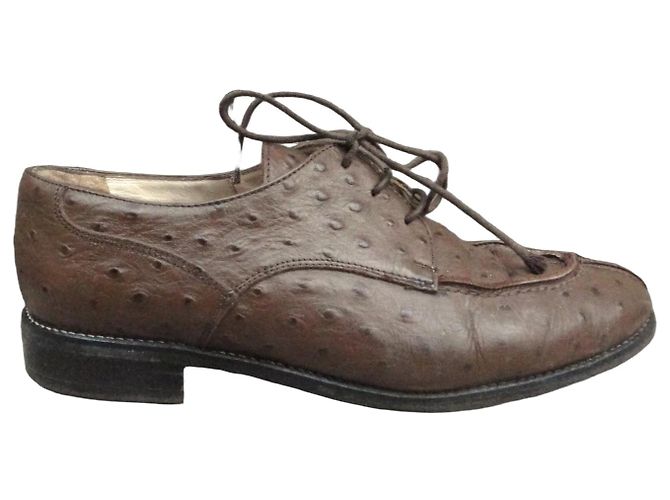 Autre Marque Renouard Straußenleder Derbys Braun