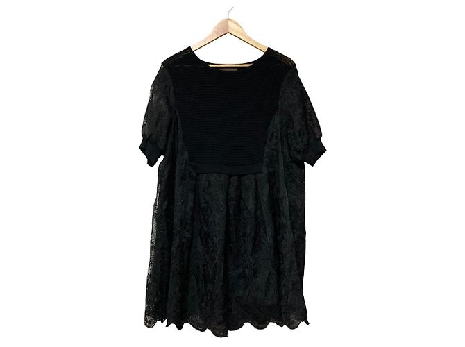 Autre Marque Spitzenkleid FRENCH PAVE Schwarz