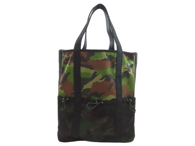 MCM Camouflage Muster Tote Bag Schwarz Khaki