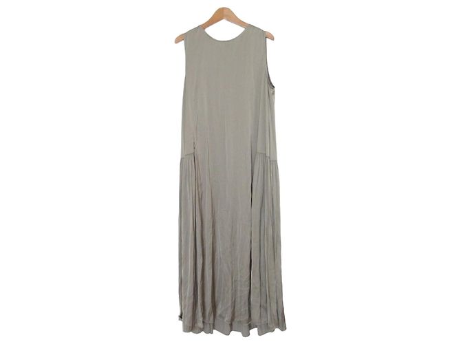 Autre Marque Ärmelloses langes Kleid mit seitlicher Raffung & DEAR Grün Khaki