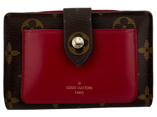 Louis Vuitton Monogram Bi-fold Wallet Brown Red