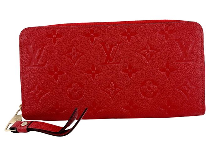 Zippy Louis Vuitton Empreinte Long Wallet Red
