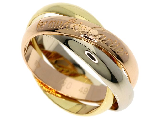 Cartier Trinity Band Ring Pink White Yellow 